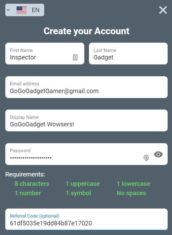 create gala account