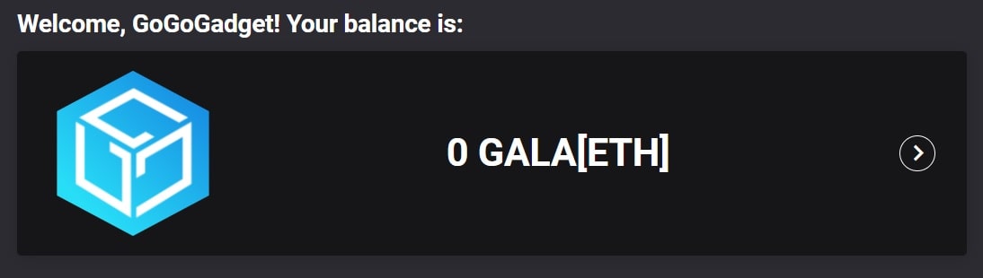 welcome gala wallet balance