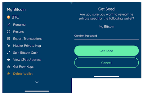 Viewing your private keys on Edge Wallet