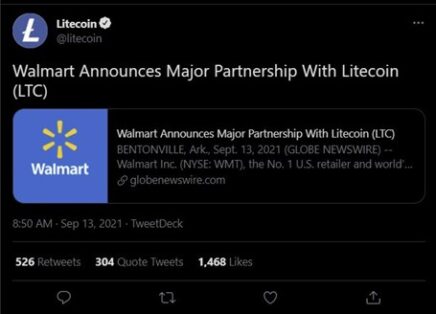 walmart announces major partnership with litecoin