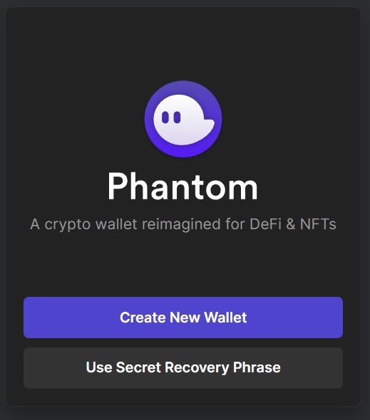 phantom create new wallet