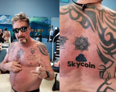 John Mcafee SkyCoin Tattoo