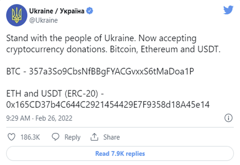 ukraine accepts crypto donations