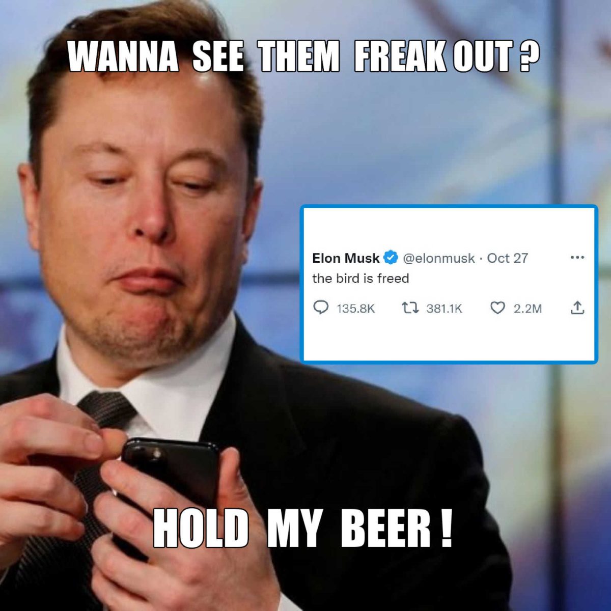 Elon Musk "the bird is freed" tweet