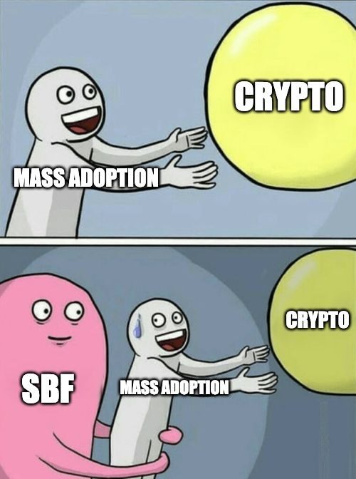 crypto mass adoption stopped by sbf meme